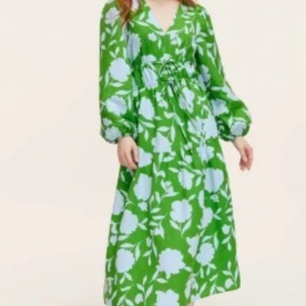 Kate Spade New York x Target Classic Rose Linen Long Sleeve Maxi Dress - NWT